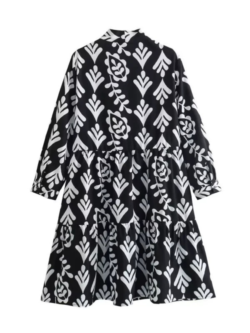 ZARA Autumn Long Sleeve Geometric Print Shirt Dress